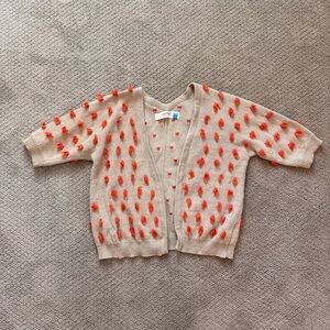 Anthropologie Sparrow Tan and Orange Textured Cardigan, Size S